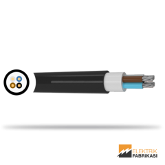 4x25mm² NA2XH Kablo Siyah 500M 0.6/1 kV XLPE İzoleli, Halojensiz, Alev İletmeyen, Çok Damarlı, Çok Telli, Alüminyum İletkenli Kablolar