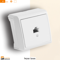 Vera IP20 Sıva Üstü Tekli Data Prizi (RJ45 Cat5E) (Beyaz I Krem)_Viko by Panasonic