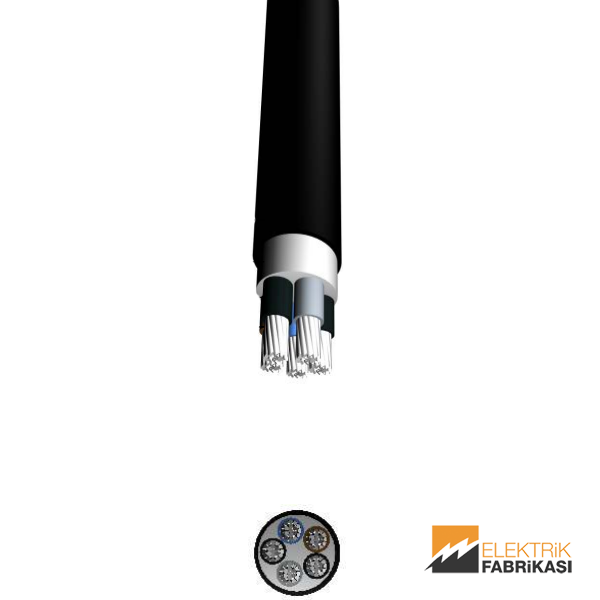 5x35mm² NA2XH Kablo Siyah 500M 0.6/1 kV XLPE İzoleli, Halojensiz, Alev İletmeyen, Çok Damarlı, Çok Telli, Alüminyum İletkenli Kablolar