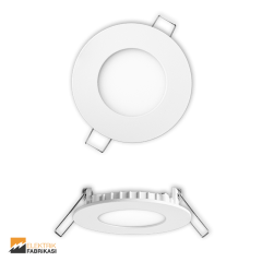 3W Yuvarlak Tip 75mmØ  155Lm Sıva Altı LED Panel 3000K_Viko by Panasonic