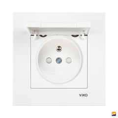Karre Clean Sıva Altı Kapaklı UPS Topraklı Priz Çocuk Korumalı (Beyaz I Krem)_Viko by Panasonic