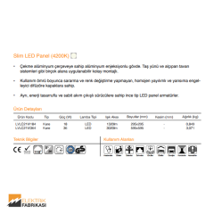 18W Kare Tip 300x300mm 1320Lm Sıva Altı Slim LED Panel 4200K_Viko by Panasonic