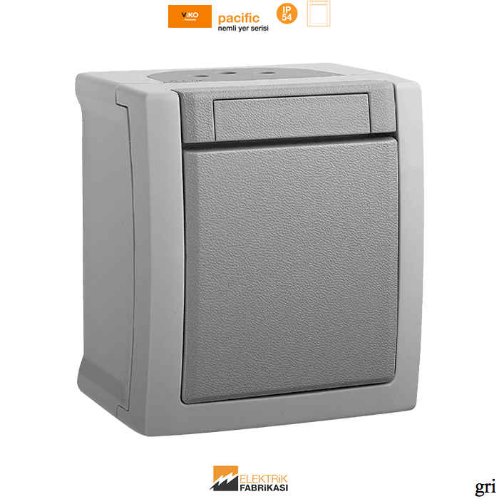 Pacific IP54 Sıva Üstü Anahtar-Nemli Yer (Gri I Beyaz I Füme)_Viko by Panasonic