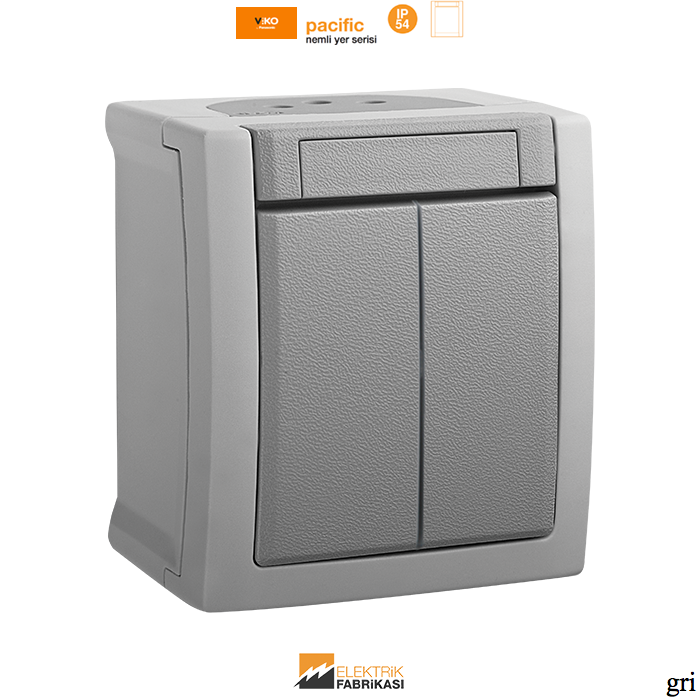 Pacific IP54 Sıva Üstü Impulse Komütatör-Nemli Yer (Gri I Beyaz I Füme)_Viko by Panasonic