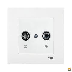 Karre Clean Sıva Altı Uydu Prizi Sonlu (TV-SAT) (Beyaz I Krem)_Viko by Panasonic