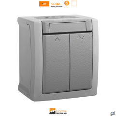 Pacific IP54 Sıva Üstü Jaluzi Kumanda Anahtarı-Nemli Yer (Gri I Beyaz I Füme)_Viko by Panasonic