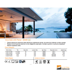 18W Kare Tip 225x225mm 1280Lm Sıva Üstü Slim LED Panel 3000K_Viko by Panasonic