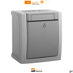 Pacific IP54 Sıva Üstü Light Anahtarı-Nemli Yer (Gri I Beyaz I Füme)_Viko by Panasonic