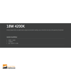 18W Kare Tip 225x225mm 1280Lm Sıva Üstü Slim LED Panel 4200K_Viko by Panasonic
