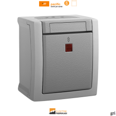 Pacific IP54 Sıva Üstü Işıklı Veavien-Nemli Yer (Gri I Beyaz I Füme)_Viko by Panasonic