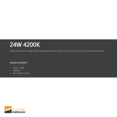 24W Kare Tip 300mmx300mm 1850Lm Sıva Üstü Slim LED Panel 4200K_Viko by Panasonic