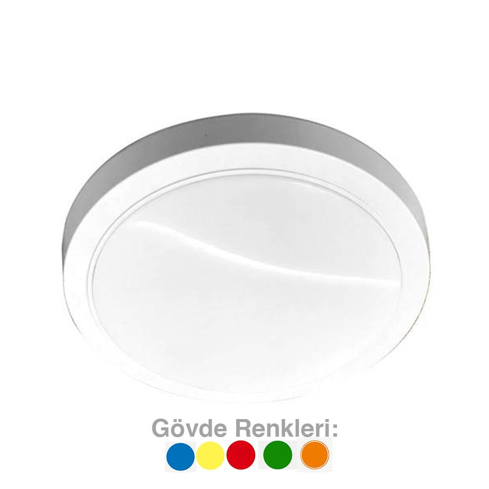 ACK_18W Radar Sensörlü Sıva Üstü LED Armatür Gövde KIrmızı/Yeşil/Mavi/Sarı/Turuncu 6500K_AC16-00134