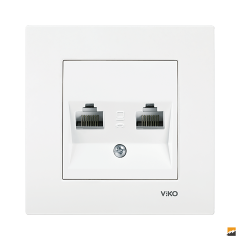 Karre Clean Sıva Altı İkili Data Prizi (2 X RJ45 CAT5E) (Beyaz I Krem)_Viko by Panasonic