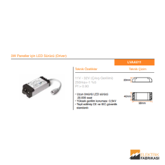 6W Paneller için 300mA 11V-30V LED Sürücü (Driver)_Viko by Panasonic