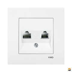 Karre Clean Sıva Altı Data-Nümeris Telefon Prizi (RJ45 CAT6 - RJ11) (Beyaz I Krem)_Viko by Panasonic