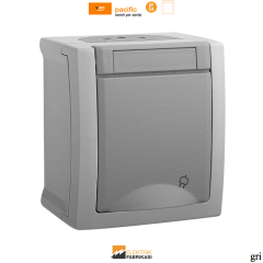 Pacific IP54 Sıva Üstü Çocuk Korumalı Topraklı Priz-Nemli Yer (Gri I Beyaz I Füme)_Viko by Panasonic