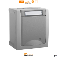 Pacific IP54 Sıva Üstü Etiketli Topraklı Priz-Nemli Yer (Gri I Beyaz I Füme)_Viko by Panasonic