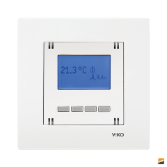 Karre Clean Sıva Altı Programlanabilir Dijital Termostat Isıtma / Soğutma (Beyaz I Krem)_Viko by Panasonic