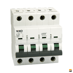 6 kA C Eğrisi (18mm)-4 Kutup-125A-6 VTB Serisi Otomatik Sigorta_Viko by Panasonic