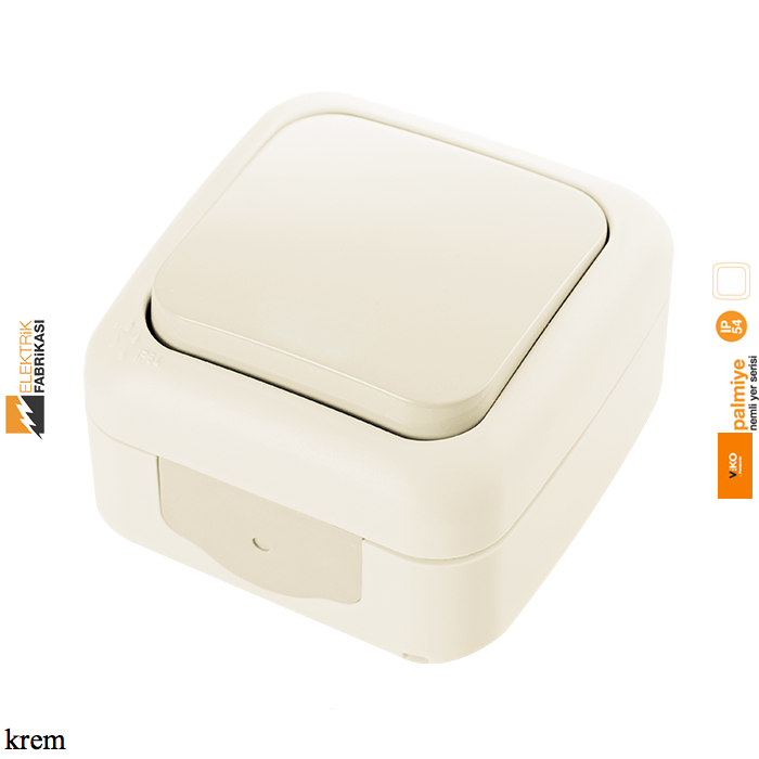 Palmiye IP54 Sıva Üstü Anahtar-Nemli Yer (Gri I Beyaz I Krem)_Viko by Panasonic