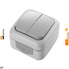 Palmiye IP54 Sıva Üstü Komütatör-Nemli Yer (Gri I Beyaz I Krem)_Viko by Panasonic
