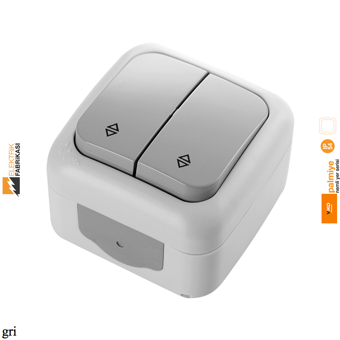 Palmiye IP54 Sıva Üstü Komütatör Veavien-Nemli Yer (Gri I Beyaz I Krem)_Viko by Panasonic