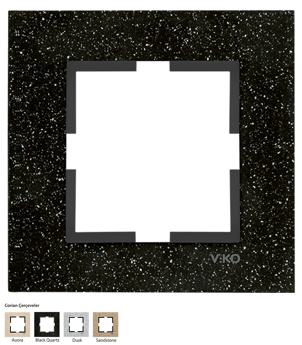 Novella_Tekli Çerçeve/Corian Black Quartz (Corian Çerçeveler)